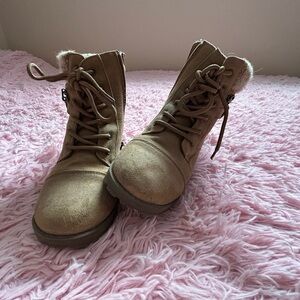 Cozy Tan Kids' Lace-Up Boots